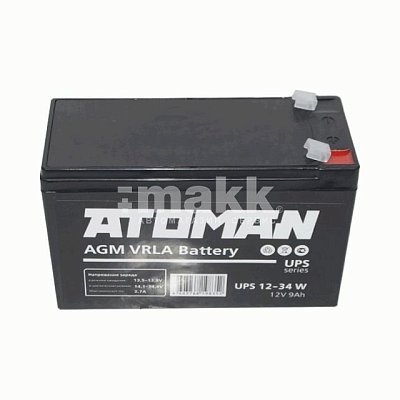 Аккумуляторная батарея ATOMAN 12В 9 Ач 34W для ИБП