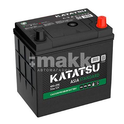 Аккумуляторная батарея 55 Ач Katatsu Standard Asia (60B24L) о/п 23,7*12,8*22,2