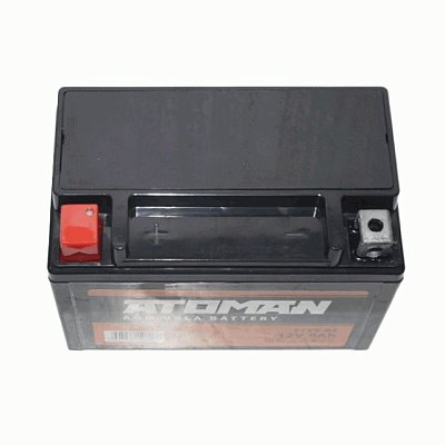 Мото аккумулятор ATOMAN AGM 12V 9Aч (YTX9-BS, YTX9) п/п низкий