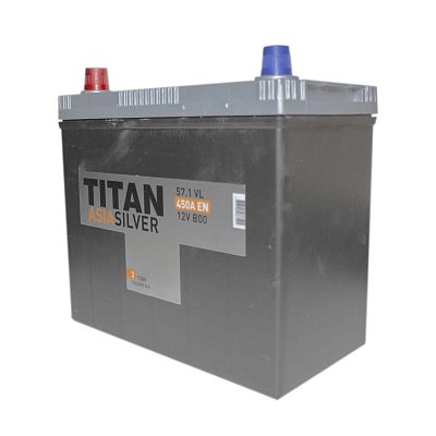 Аккумуляторная батарея 57 Ач ТИТАН Asia Silver (70B24R) п/п тонк.кл. 23,6*12,8*22,3