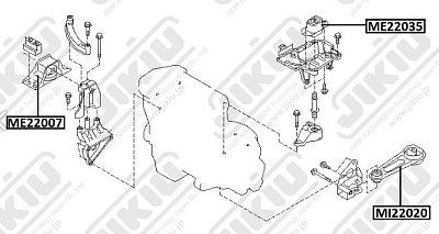 Опора ДВС Nissan Tiida #C11 MI22020 JIKIU