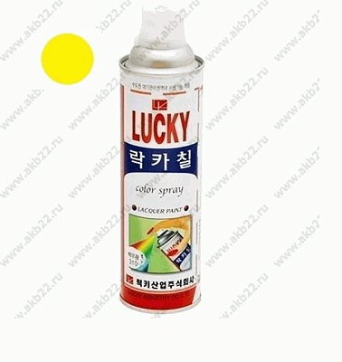 Краска-аэрозоль LUCKY желтая глянцевая 420мл Lc-350