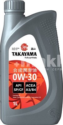 Масло моторное TAKAYAMA  0W30 синт. API SP/CF ACEA A3/B4  1л