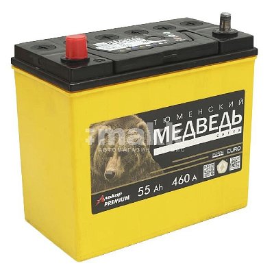 Аккумуляторная батарея 55 Ач Тюменский медведь (65B24R) LA п/п тонк.кл. 23,8*12,9*22,7