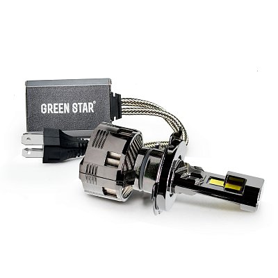 LED Автолампа H4 12V 75W 5500-6500K 7800lm M10-H4 Green Star 2шт