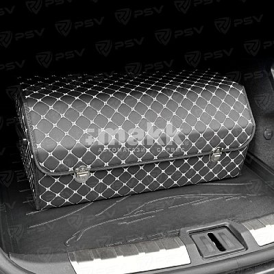 Органайзер в багажник экокожа 30х30х70см черный/белый PSV 137714