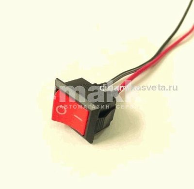 Выключатель DEON DP-3218-R квадратный малый (6A 250V красный с проводом)