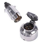 Разъем прицепа, 7 контактов, металл, (комплект)