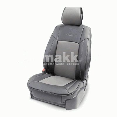 Накидка на сиденье AUTOPROFI каркасная экокожа HIT-310G BK/D.GY