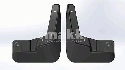 Брызговики черные модель Renault Logan (14+) передний ряд (к-т 2шт) SRTK BR.P.RN.LOG.14G.06014