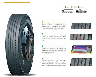Шина 9.00R20-16PR ROADBOSS RL501 144/142K + ободная лента+камера