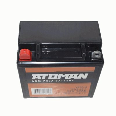 Мото аккумулятор ATOMAN AGM 12V 10Aч (12N9-BS, 12N9-4B-1) п/п