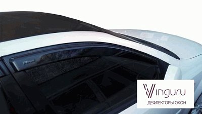 Дефлекторы на боковые стекла Vinguru Daewoo Gentra 2012- сед накладные скотч к-т 2 шт. 