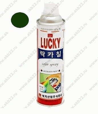 Краска-аэрозоль LUCKY зеленая, темный (хаки) глянцевая 420мл Lc-390