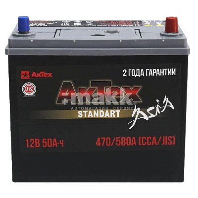 Аккумуляторная батарея 50 Ач Актех Standart Asia (60B24L) о/п тонк.кл 23,8*12,9*22,5