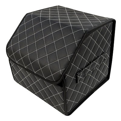 Органайзер в багажник экокожа 30х30х30см черный/белый GS 114323