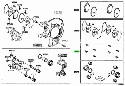 Крепёж тормозных колодок Toyota Rav4 ACA20