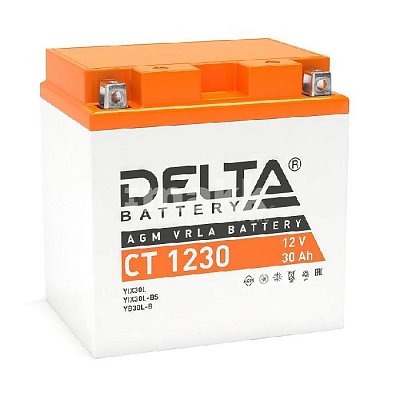 Мото аккумулятор DELTA 12В 30Ач (YTX30L, YТX30L-BS, YB30L-B) о/п