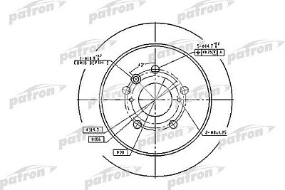 Диск тормозной задний PBD7257 PATRON