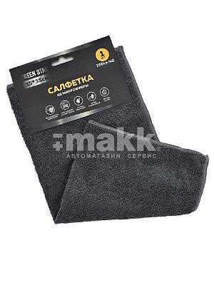Салфетка из микрофибры 35x35 см Green Star темно-серая 250 гр/м2