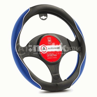 Оплетка софттач черн/синяя 2 вставки из нубука М 20шт/уп AP-2021 BK/BL (M)