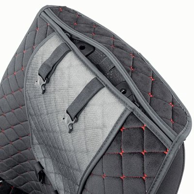 Накидки на сиденье Car Performance передние 2 шт алькантара черн/красные 5шт/уп CUS-1012 BK/RD