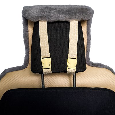 Накидка на сиденье серая GS натуральная овчина короткий ворс 1 шт