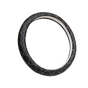 Оплетка экокожа/спонж черная Green Star белый ромб 107730 (M)