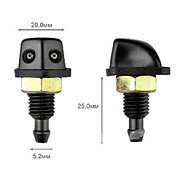 Форсунка стеклоомывателя двойная струйная с гайкой универсальная SKYWAY 2шт