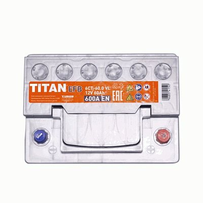 Аккумуляторная батарея 60 Ач Титан EFB о/п 24,2*17,5*19