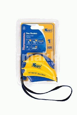 Рулетка 3м*16мм с автоматической фиксацией Professional Kraft