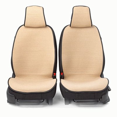 Накидки на сиденье Car Performance передние 2 шт  fiberflax бежевые CUS-1042 BE