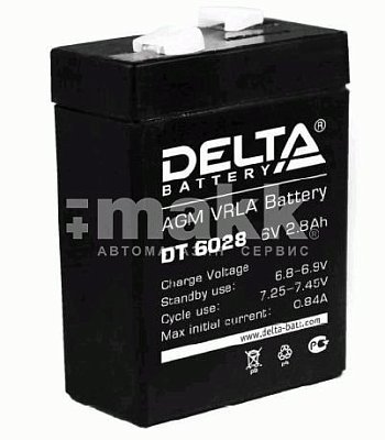 Аккумуляторная батарея Delta 6В 2.8 Ач DT 6028