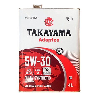 Масло моторное TAKAYAMA Adaptec 5W30 синт ACEA  C3 API SN/CF 4л (железо) АКЦИЯ "4+1"