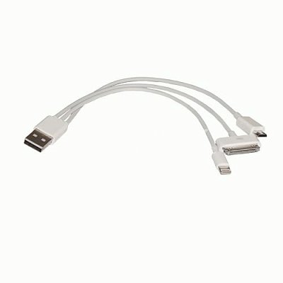 Кабель iPhone/iPod/iPad 3в1 8pin/30pin/MicroUSB 0,2м белый Continent  ADP-4020WT box2