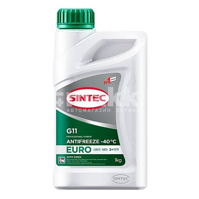 Антифриз Sintec Euro (-40) 1кг G11 (зеленый)