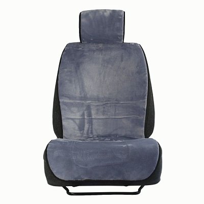 Накидка на сиденье серая GSt искусственный мех короткий ворс 1 шт