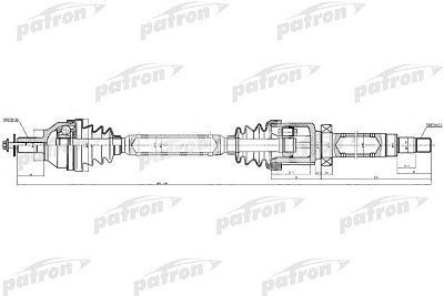 Полуось передняя правая 36x921,5x56x23 FORD: C-MAX 04-07, FOCUS LL 06- PDS0381 PATRON