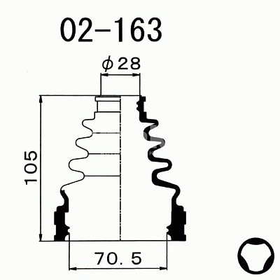 Пыльник ШРУСа Toyota CAMRY ACV3# '02 внутр. 02-163 Maruichi  (хомуты в ком-те)