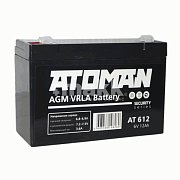 Аккумуляторная батарея ATOMAN 6В 12Ач для ОПС