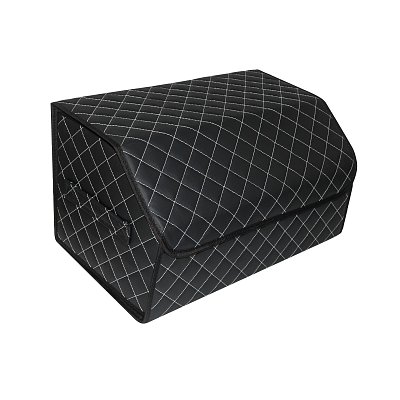 Органайзер в багажник экокожа 30х30х50см черный/белый 114023