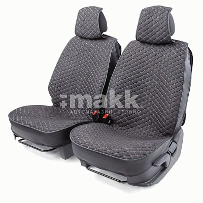 Накидки на сиденье Car Performance передние 2 шт  fiberflax черные 10шт/уп CUS-2032 BK