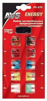 Предохранители флажковые стандартные набор 5-30А Green Star (10шт/уп)