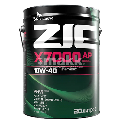 Масло моторное ZIC X7000 AP 10W40 синт. API CI-4 ACEA E4/E7  20л