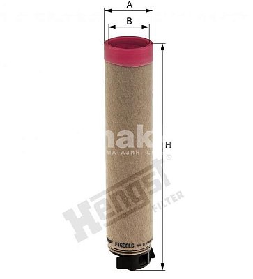 Фильтр воздушный Hengst E1600LS (CF 200) BobCat; Massey основной E1600L, вторичный E1600LS