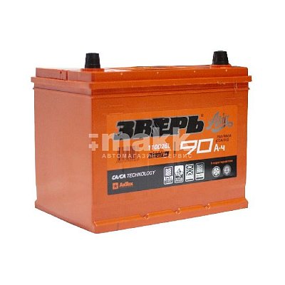 Аккумуляторная батарея 90 ЗВЕРЬ Азия EFB (110D26R) п/п 26*17,5*22,5