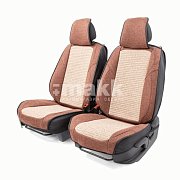 Накидки на сиденье Car Performance передние 2 шт  fiberflax коф/бежевые 10шт/уп CUS-3024 COFFEE/BE