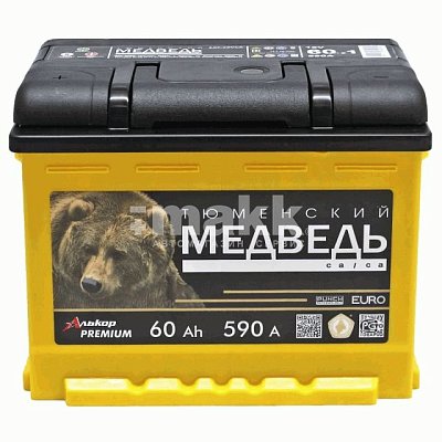 Аккумуляторная батарея 60 Ач Тюменский медведь LA п/п  24,2*17,5*19