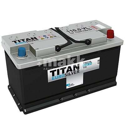 Аккумуляторная батарея 110 Ач Титан Euro Silver о/п  35,2*17,5*19
