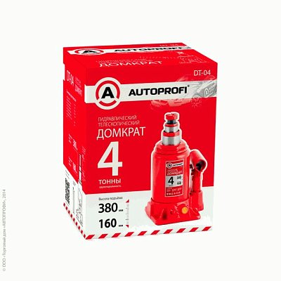 Домкрат  4т подъем 180-350мм гидрав, защита от перегруза, бут. Autoprofi
